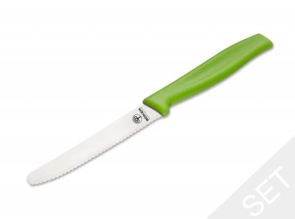 Kitchen Knife, Green, Fixed, Synthetic