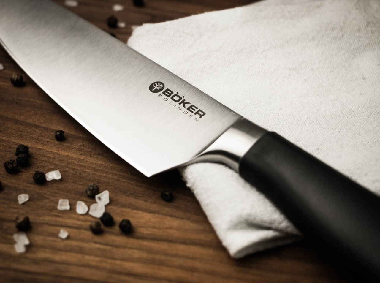 Boker Core Small Chef's Knife 6.38 inch Blade, Walnut Wood Handle